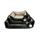 מיטה מרובעת שחור ואפור M