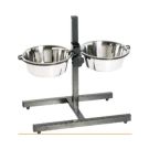 מעמד ברזל מתכוונן + 2 קערות נירוסטה 28 ס"מ