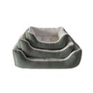 מיטה מרובעת גוון ירוק פרווה לבנה M