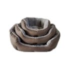 מיטה עגולה חום פרווה אפורה S