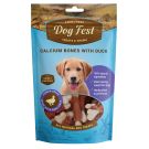 Dog fest דוג פסט 90 גרם חטיף עצם קלציום בציפוי ברווז לגורים