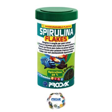 Prodac פרודאק 50 גרם מזון יבש מלא לדגים טרופיים צמחוניים (ספירולינה פלייקס)