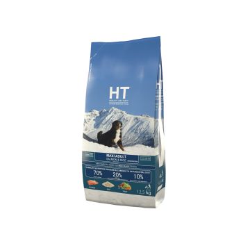 HT אייץ'.טי 12.5 ק"ג מזון יבש לכלבים בוגרים מגזע גדול בטעם סלמון ואורז