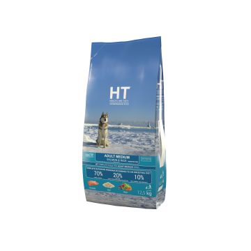 HT אייץ'.טי 12.5 ק"ג מזון יבש לכלבים בוגרים בטעם סלמון ואורז