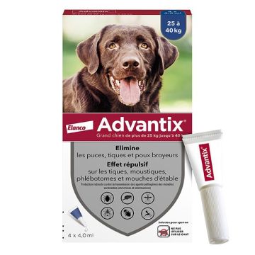 Advantix אדוונטיקס אמפולות להדברה לכלבים במשקל מעל 25 קילוגרם