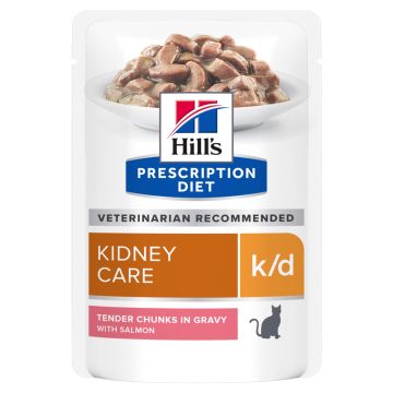 Hill's Prescription Diet הילס פרסקריפשן דיאט 85 גרם מזון מזון רטוב (פאוץ') רפואי לחתולים בטעם סלמון (קיידי)