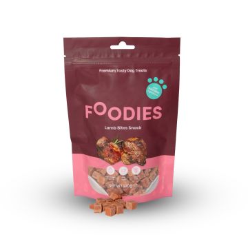 FOODIES פודיס 100 גרם חטיף לכלב נגיסי כבש