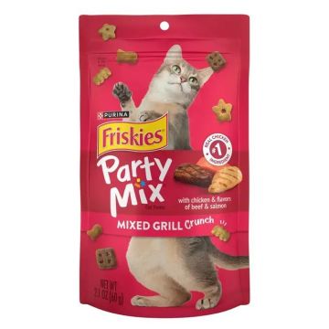 Friskies פריסקיז 60 גרם חטיף פארטי מיקס לחתול מיקס גריל קראנץ'