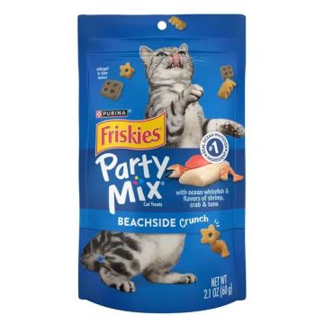 Friskies פריסקיז 60 גרם חטיף פארטי מיקס לחתול מעדני ים קראנץ'