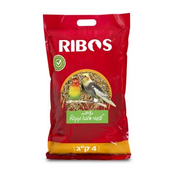 Ribos ריבוס 4 ק"ג תערובת מזון לציפורי אהבה וקוקוטיל