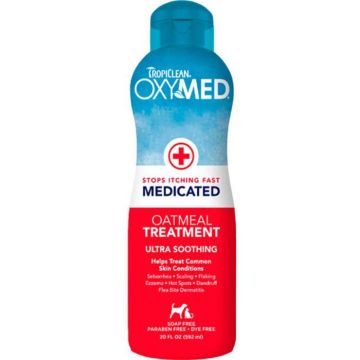 Tropiclean OxyMed טרופיקלין אוקסימד 592 מ"ל שמפו רפואי להרגעה