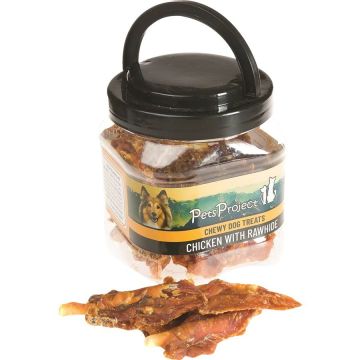 PETSLAND פטסלנד 400 גרם חטיף בשר לכלבים מקלון עטוף בעוף