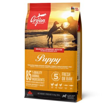 Orijen אוריג'ן 11.4 ק"ג מזון יבש לכלבים גורים בטעם עוף&#44; הודו ודגים (פאפי)
