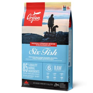 Orijen אוריג'ן 11.4 ק"ג מזון יבש לכלבים בוגרים בטעם דגים (סיקס פיש)