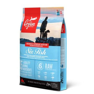 Orijen אוריג'ן 6 ק"ג מזון יבש לכלבים בוגרים בטעם דגים (סיקס פיש)