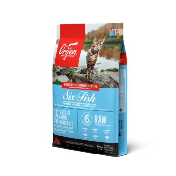 Orijen אוריג'ן 5.4 ק"ג מזון יבש לחתולים בוגרים בטעם דגים (סיקס פיש)