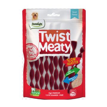 DENTALIGHT דנטלייט 100 גרם חטיף דנטלי לכלב טוויסט מיטי בטעם בקר