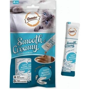 GNAWLERS גנולרס 60 גרם חטיף קרם ליקוק לחתול בטעם צדפות