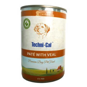 Techni-Cal טכניקל 400 גר' מזון מזון רטוב (שימורים) לכלבים בוגרים בטעם מרקם פטה עגל