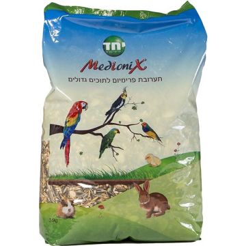 מדיוניקס 3.6 ק"ג מזון לתוכים גדולים