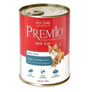 Premio פרמיו 375 גרם מזון מזון רטוב (שימור) לחתולים בוגרים בטעם טונה