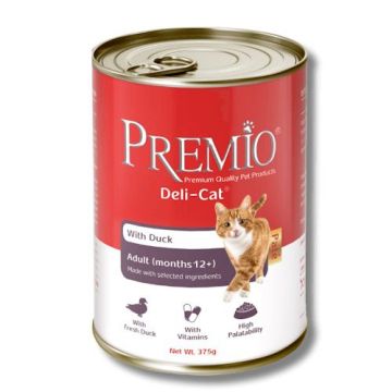 Premio פרמיו 375 גרם מזון מזון רטוב (שימור) לחתולים בוגרים בטעם ברווז