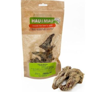 Hau&Miau האו מיאו  חטיף בשר לכלב אוזני טלה מיובשות עם פרווה - 3 יחידות