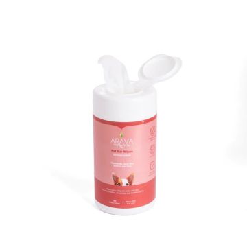 Arava ערבה 100 יח’ מגבונים לניקוי אוזניים לכלבים וחתולים.