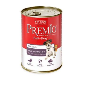 Premio פרמיו 375 גרם מזון מזון רטוב (שימור) לכלבים בוגרים בטעם ברווז