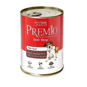 Premio פרמיו 375 גרם מזון מזון רטוב (שימור) לכלבים בוגרים בטעם בקר