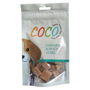 Koko קוקו 80 גרם חטיף לכלבים קוביות עוף וברווז