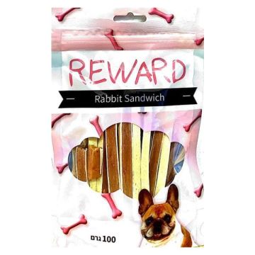 Reward ריוורד 100 גרם חטיף לכלבים מקלות סנדוויץ' ארנבת