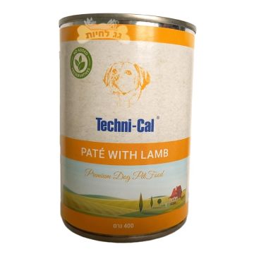Techni-Cal טכניקל 400 גר' מזון מזון רטוב (שימורים) לכלבים בוגרים בטעם כבש ואורז
