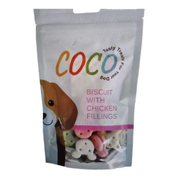 Koko קוקו 80 גרם חטיף לכלבים ביסקוויט ממולא עוף