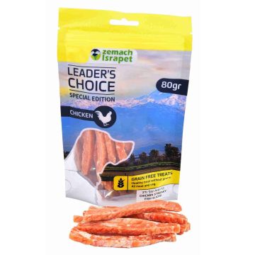 Leader’s Choice לידר צ'ויס 80 גרם חטיף לכלב פרוסות עוף ודג