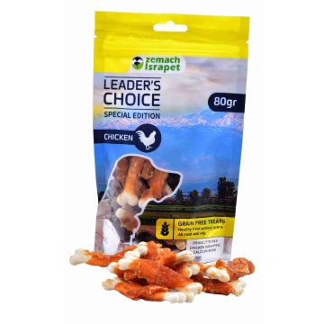 Leader’s Choice לידר צ'ויס 80 גרם חטיף לכלב עצם סידן עטופה