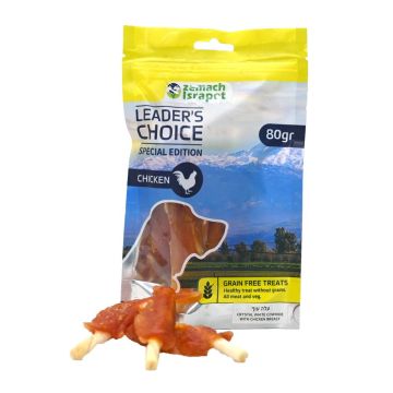 Leader’s Choice לידר צ'ויס 80 גרם חטיף לכלב עלה עוף