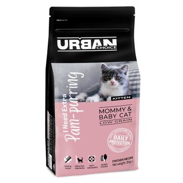 URBAN CHOICE אורבן צ'ויס 2 ק"ג מזון לחתולים גורים (קיטן עוף)