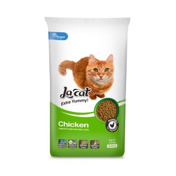 La Cat לה קט 15 ק"ג מזון יבש לחתולים בוגרים בטעם עוף