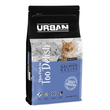 URBAN CHOICE אורבן צ'ויס 4 ק"ג מזון יבש לחתולים בוגרים בטעם סלמון