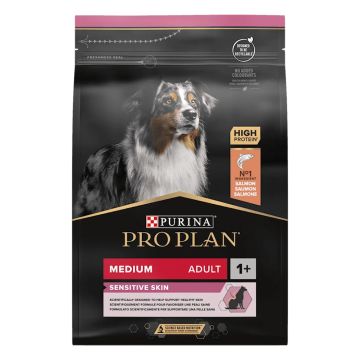 ProPlan פרופלאן 14 ק"ג מזון יבש לכלבים בוגרים מגזע בינוני בעלי עור רגיש (אופטידרמה)