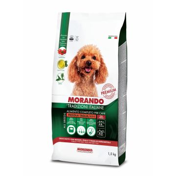 MORANDO מורנדו 1.5 ק"ג מזון יבש לכלבים בוגרים מגזע קטן בקר&#44; אפונה וסלק (טרדיציוני)