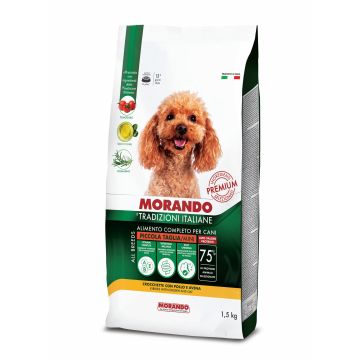 MORANDO מורנדו 1.5 ק"ג מזון יבש לכלבים בוגרים מגזע קטן עוף ושיבולת (טרדיציוני)