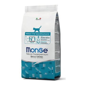 MONGE מונג 10 ק"ג מזון יבש לחתולים גורים בטעם עוף (קיטן)