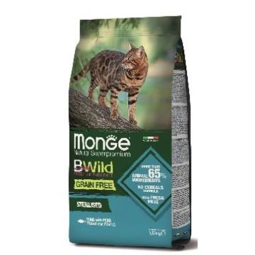 MONGE מונג 1.5 ק"ג מזון יבש לחתולים בטעם טונה ואפונה (ביווילד סטרלייז)