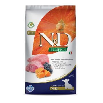 N&D אן די 7 ק"ג מזון יבש ללא דגנים לכלבים גורים כבש ודלעת (מיני)