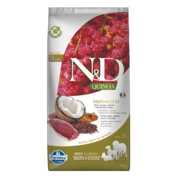 N&D אן די 7 ק"ג מזון יבש ללא דגנים לכלבים בוגרים ברווז וקינואה (סקין אנד קואט)