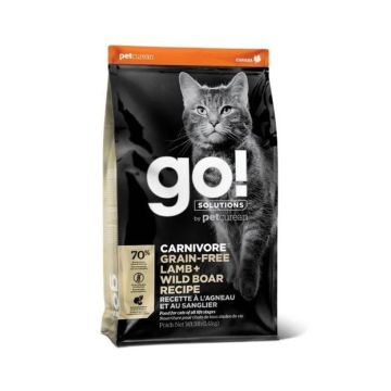 Go גו 3.7 ק"ג מזון יבש ללא דגנים לחתולים בוגרים בטעם כבש וחזיר (קרניבור)