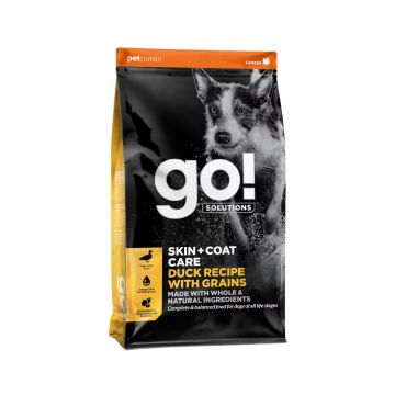 Go גו 9.98 ק"ג מזון יבש לכלבים עם בעיות עור בטעם ברווז (סקין + קואט)