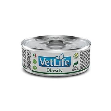 Vet Life וט-לייף 85 גרם מזון מזון רטוב (שימור) לחתולים (אובסיטי)